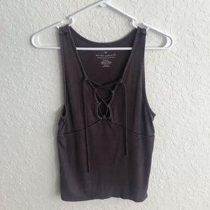 Dark purple tie up tank